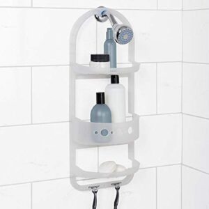 Zenna Home Zenith 26.38 in. H x 5.5 in. W x 10.25 in. L Frosted White Shower Caddy