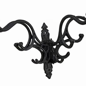 Zeckos Set of 2 Cast Iron Victorian Style 5 Hook Hat/Coat/Scarf Holders