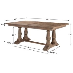 Uttermost Stratford Salvaged Wood Dining Table, Brown