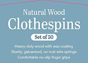 Whitmor Set of 50 Wooden Clothespins, S/50