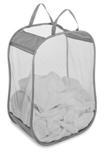 whitmor pop and fold bag, paloma gray laundry hamper