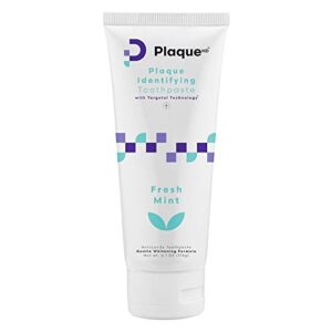 plaquehd plaque disclosing toothpaste | fresh mint flavor | made in the usa | gluten free, fluoride based plaque remover for a gentle whitening formula and fresh breath | oral care | 4.01 oz