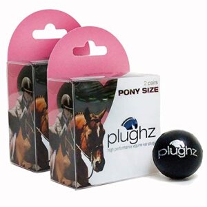 Plughz Horse Ear Plugs, Pony Size, Black, Smooth 2 Boxes 4 Pairs