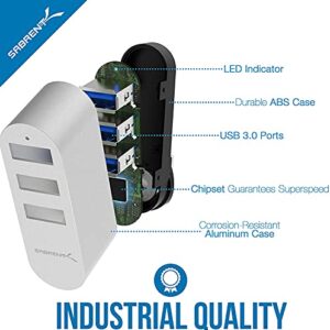 SABRENT Premium 3 Port Aluminum Mini USB 3.0 Hub [90°/180° Degree Rotatable] (HB-R3MC)