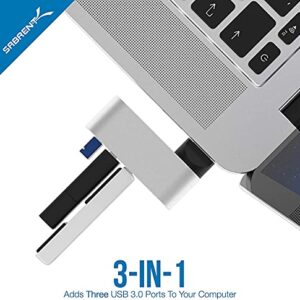 SABRENT Premium 3 Port Aluminum Mini USB 3.0 Hub [90°/180° Degree Rotatable] (HB-R3MC)