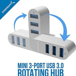 SABRENT Premium 3 Port Aluminum Mini USB 3.0 Hub [90°/180° Degree Rotatable] (HB-R3MC)