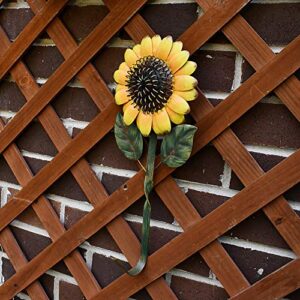 YK Decor Metal Sunflower Hook Wall Decor Key Holder, Bathroom Towel and Robe Hook, Decorative Large Single Hanging Hook Wall Coat Clothes Holder, Wall Mounted Sunflower Kitchen Decor Wall Decoration