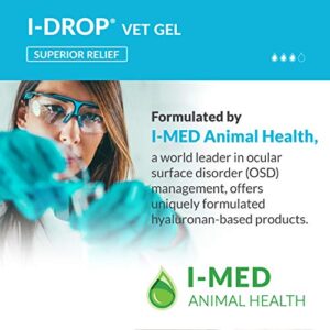 I-DROP VET GEL Lubricating Eye Drops for Pets: for Moderate to Severe Dry Eyes, Superior Comfort with Fewer Applications Needed, 0.30% Hyaluronan, Preservative-free, Non-irritating, One Bottle (10 Ml)