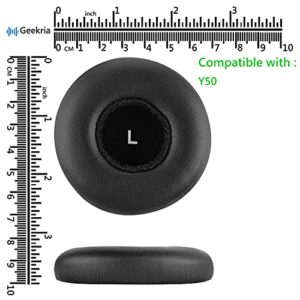 Geekria QuickFit Replacement Ear Pads for AKG Y50 Headphones Ear Cushions, Headset Earpads, Ear Cups Cover Repair Parts (Black)