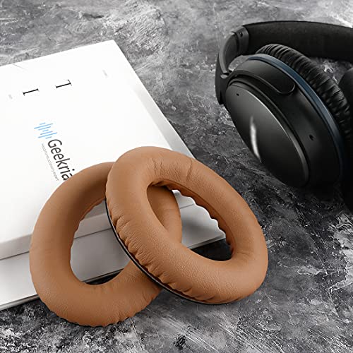 Geekria QuickFit Replacement Ear Pads for Bose QuietComfort 25, QC25, SoundLink Around Ear Headphones Ear Cushions, Headset Earpads, Ear Cups Cover Repair Parts (Khaki)