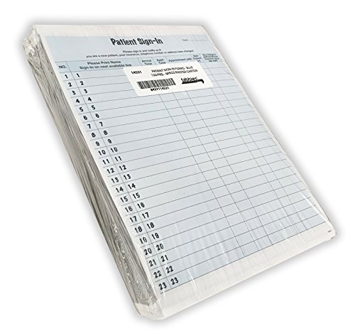 Tabbies Patient Sign-In Label Forms, 8-1/2" x 11" Form, Blue, 23 Labels/Sheet, 125 Sheets/Pack, Confidentially Sign In Your Patients, Also Provides a Daily Patient Log (14531)