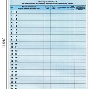 Tabbies Patient Sign-In Label Forms, 8-1/2" x 11" Form, Blue, 23 Labels/Sheet, 125 Sheets/Pack, Confidentially Sign In Your Patients, Also Provides a Daily Patient Log (14531)