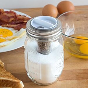 Jarware Salt and Pepper Shaker for Regular Mouth Mason Jars, Grey