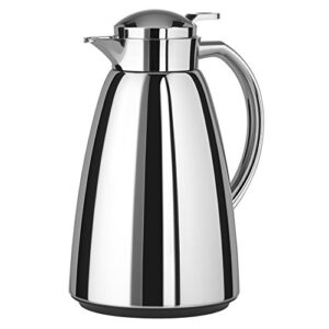emsa campo stainless steel thermal carafe with glass liner, 34 oz, chrome
