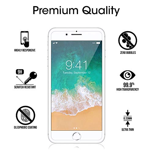 amFilm Screen Protector 4.7“ for Apple iPhone 8, iPhone 7, iPhone 6S and iPhone 6, Tempered Glass 4.7“, 2 Pack