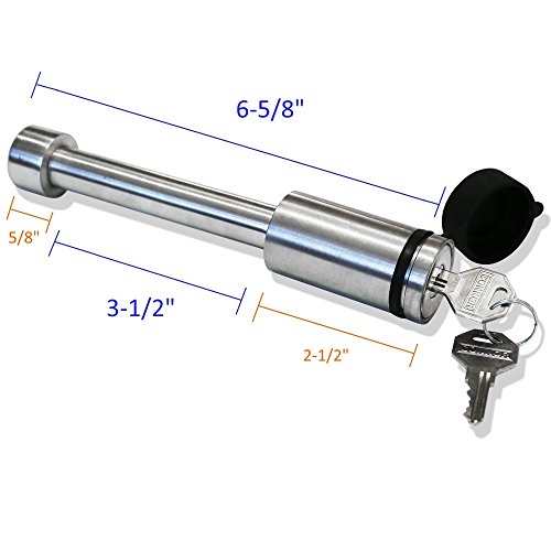 Connor Trailer Hitch Lock - 5/8" Stainless Steel Hitch Pin for Class III, IV, V Hitches, 1615280 Receiver Lock