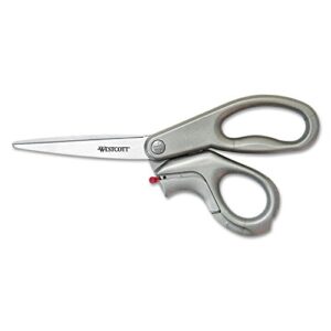 westcott 13227 ez-open scissors and box cutters, 8-inch long, grey