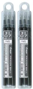 pilot frixion gel ink pen refill-0.7mm-black-pack of 3x2pack value set