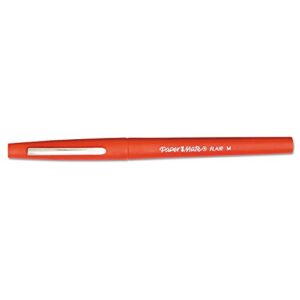 paper mate 8420152 point guard flair needle tip stick pen, red ink, 0.7mm, dozen