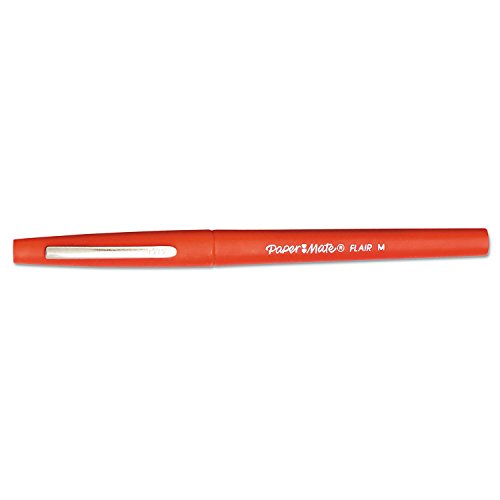 Paper Mate 8420152 Point Guard Flair Needle Tip Stick Pen, Red Ink, 0.7Mm, Dozen