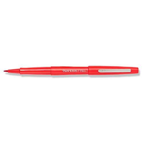 Paper Mate 8420152 Point Guard Flair Needle Tip Stick Pen, Red Ink, 0.7Mm, Dozen