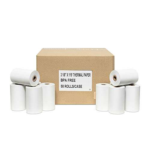 50 Roll of 3 1/8" x 119' Thermal Cash Register Paper First Data FD100 FD200 FD300