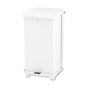 rubbermaid commercial st12eplwh defenders biohazard step can square steel 12gal white