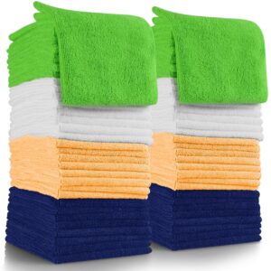 oxgord microfiber cleaning cloth - 32 pack of thick, lint-free soft towels best for car wash, home multi-use, kitchen counter & eye-glasses etc. re-washable micro fiber rags household cleaner supplies