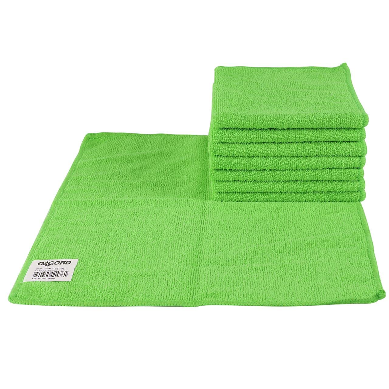 OxGord Microfiber Cleaning Cloth - 32 Pack of Thick, Lint-Free Soft Towels Best for Car Wash, Home Multi-Use, Kitchen Counter & Eye-Glasses Etc. Re-Washable Micro Fiber Rags Household Cleaner Supplies