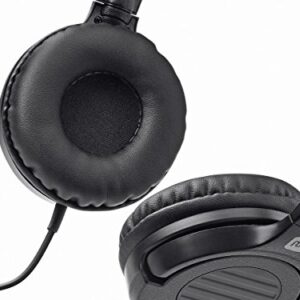 Monoprice 113191 Hi-Fi Lightweight On-Ear Headphones with in-Line Play/Pause Controls and Built-in Microphone, Clear