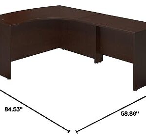 Bush Business Furniture Series C Elite 60W x 43D Right Hand Bowfront Desk Shell with 42W Return in Mocha Cherry