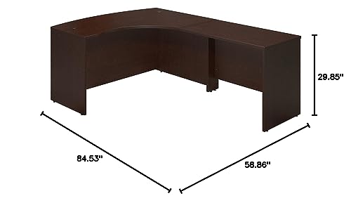 Bush Business Furniture Series C Elite 60W x 43D Right Hand Bowfront Desk Shell with 42W Return in Mocha Cherry