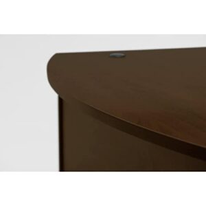 Bush Business Furniture Series C Elite 60W x 43D Left Hand Bowfront Desk Shell with 36W Return in Mocha Cherry