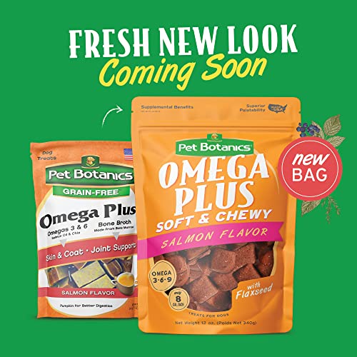 Pet Botanics 12 oz. Pouch Omega Plus, Soft & Chewy, Salmon Flavor, with 500 Treats Per Bag, The Choice of Top Trainers