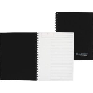 cambridge 06122 action planner side bound business notebook, 7 1/2 x 9 1/2, black, 80 sheets