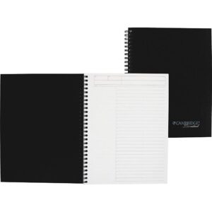 Cambridge 06122 Action Planner Side Bound Business Notebook, 7 1/2 x 9 1/2, Black, 80 Sheets