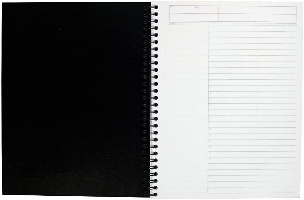 Cambridge 06122 Action Planner Side Bound Business Notebook, 7 1/2 x 9 1/2, Black, 80 Sheets