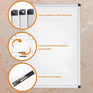 VIZ-PRO Dry Erase Board/Whiteboard, 36 X 24 Inches, Wall Mounted Board for School Office and Home