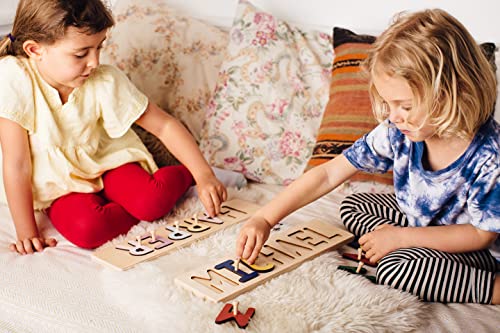 South Bend Woodworks Kids Personalized Wooden Name Puzzle – Up to 12 Characters