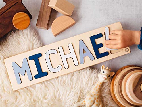 South Bend Woodworks Kids Personalized Wooden Name Puzzle – Up to 12 Characters