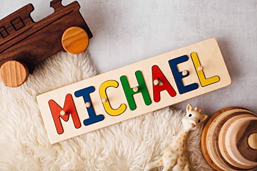 South Bend Woodworks Kids Personalized Wooden Name Puzzle – Up to 12 Characters