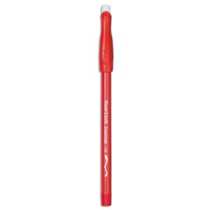 eraser mate ballpoint stick erasable pen, red ink, medium, dozen