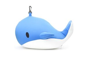 kikkerland zip and flip travel neck back pillow cute compact plush blue whale