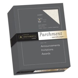 parchment specialty paper, ivory, 24lb, 8 1/2 x 11, 500 sheets