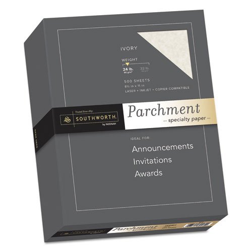 Parchment Specialty Paper, Ivory, 24lb, 8 1/2 x 11, 500 Sheets