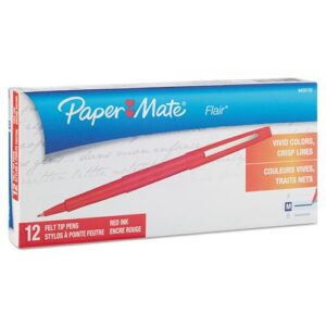 point guard flair porous point stick pen, red ink, medium, dozen, sold as 12 each