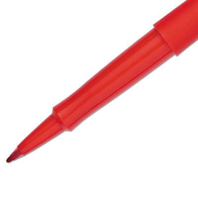 Point Guard Flair Porous Point Stick Pen, Red Ink, Medium, Dozen, Sold as 12 Each