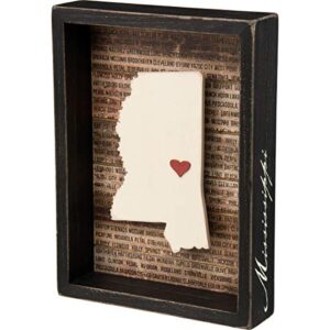 primitives by kathy 28235 state pride box sign, mississippi