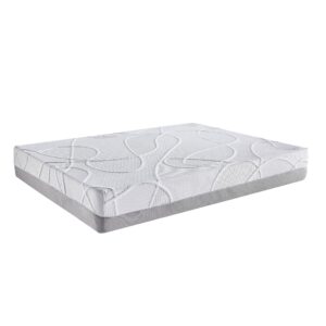 ac pacific herbacoal collection 12" medium firmness green tea infused memory foam mattress made in usa, queen, white