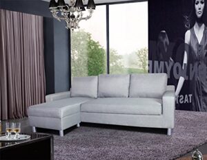 us pride furniture kachy fabric convertible sleeper sectional sofa bed & facing-left chaise, gray